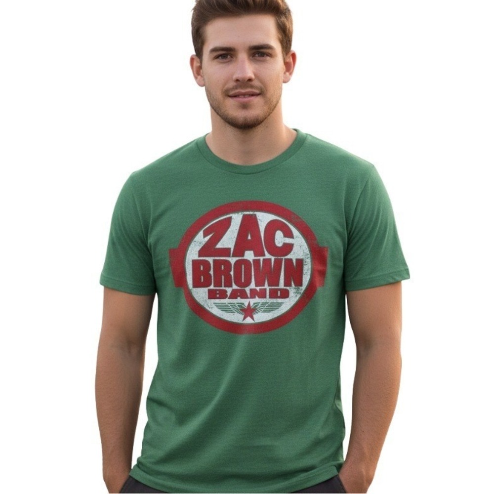 Zac Brown Band Green Graphic T Shirt Mens Lucy Justice Goods Concert Tour XL
